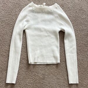 All in Favor Cream Ribbed Knit Top